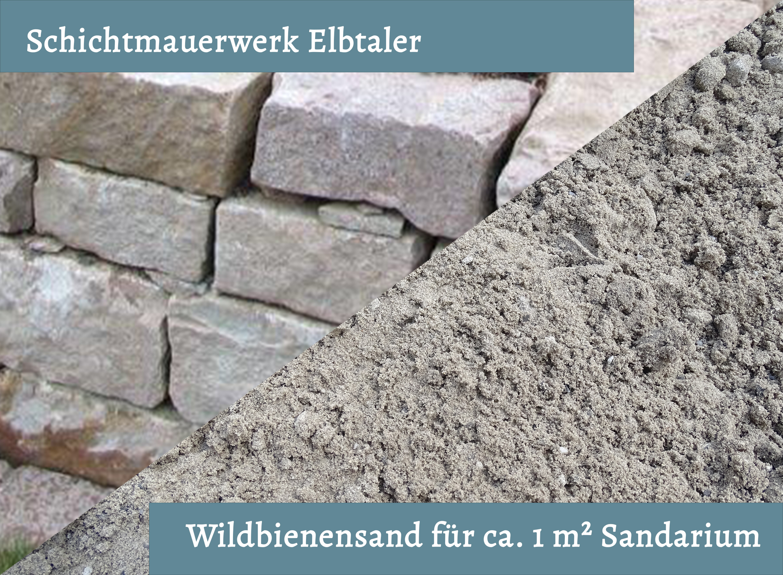Wildbienensand mit Schichtmauer Elbtaler für Sandarium 1,0 m²