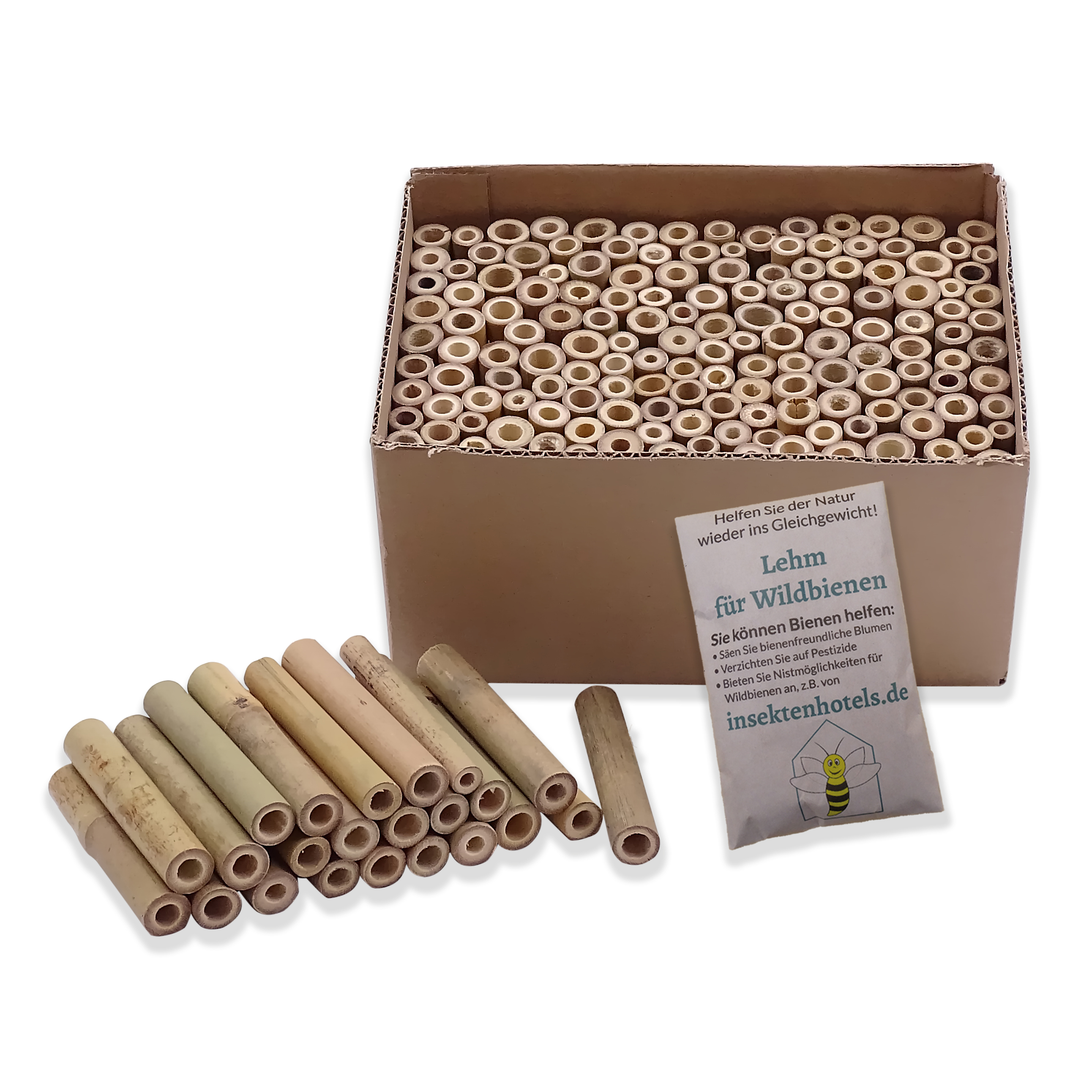 Bambus kleiner Karton inkl. Wildbienenlehm