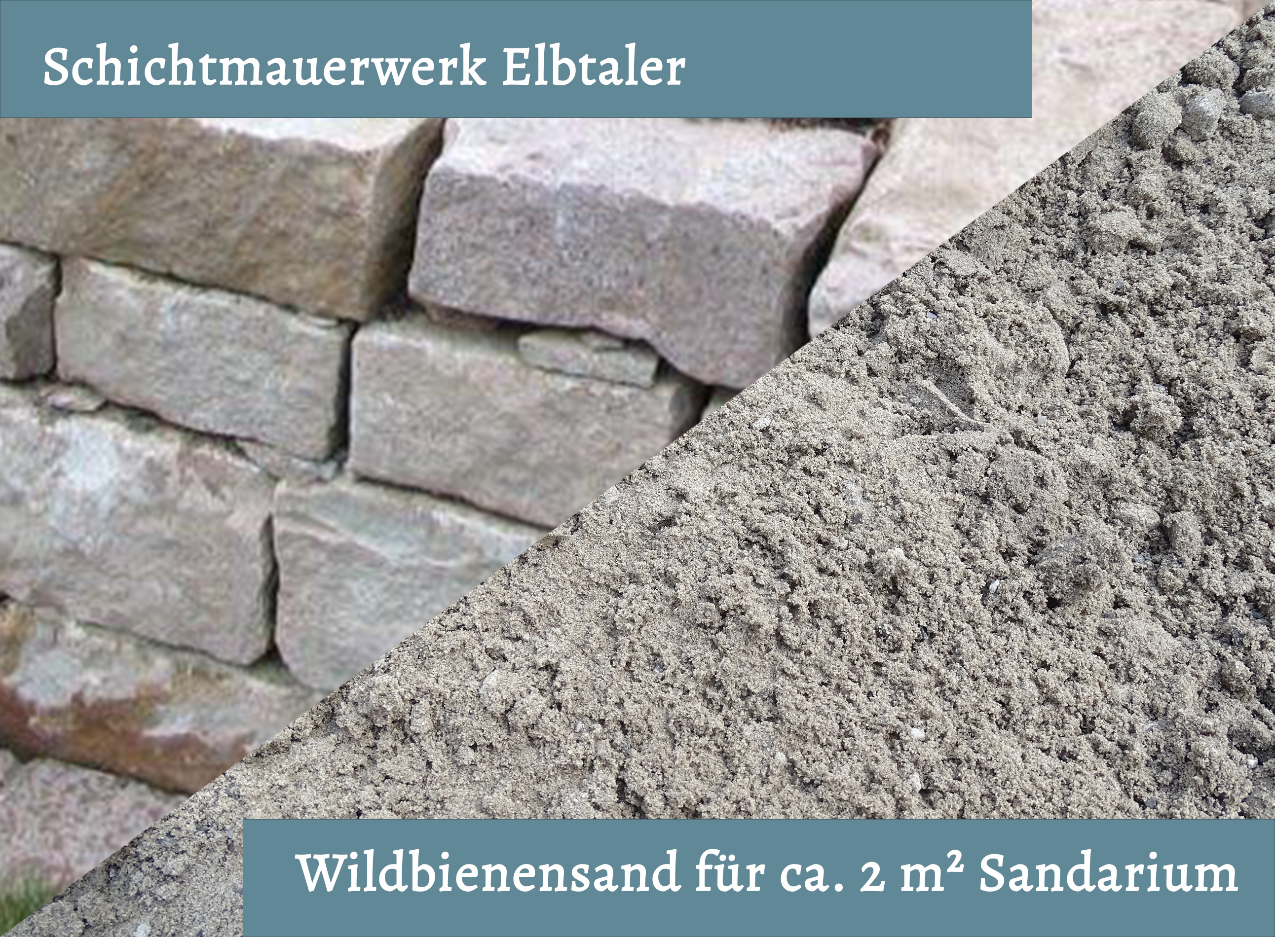 Wildbienensand mit Schichtmauer Elbtaler für Sandarium 2,0 m²