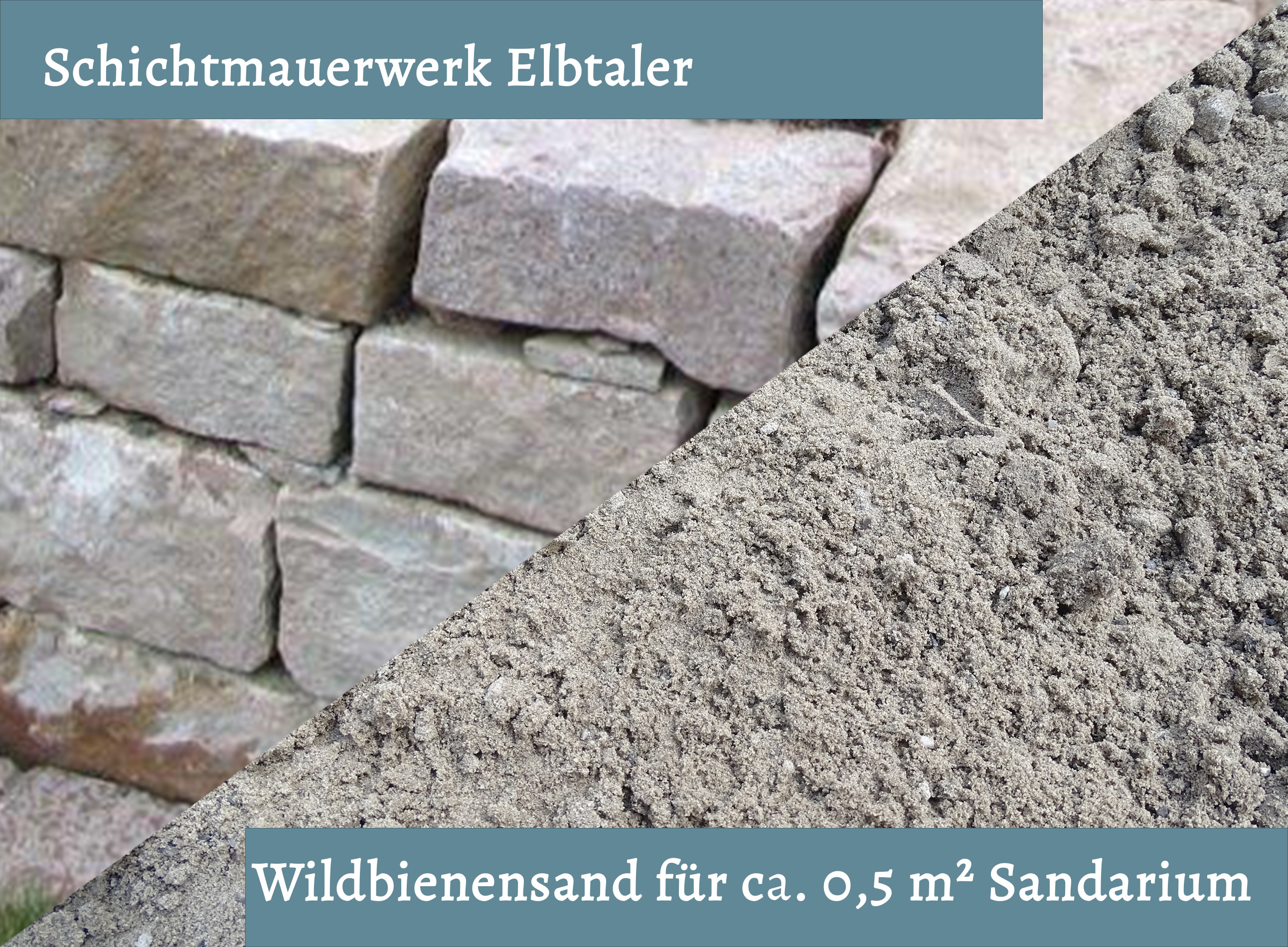 Wildbienensand mit Schichtmauer Elbtaler für Sandarium 0,5 m²